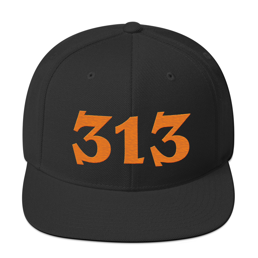 Detroit '313' Vintage Snapback (Angry Font) | Orange