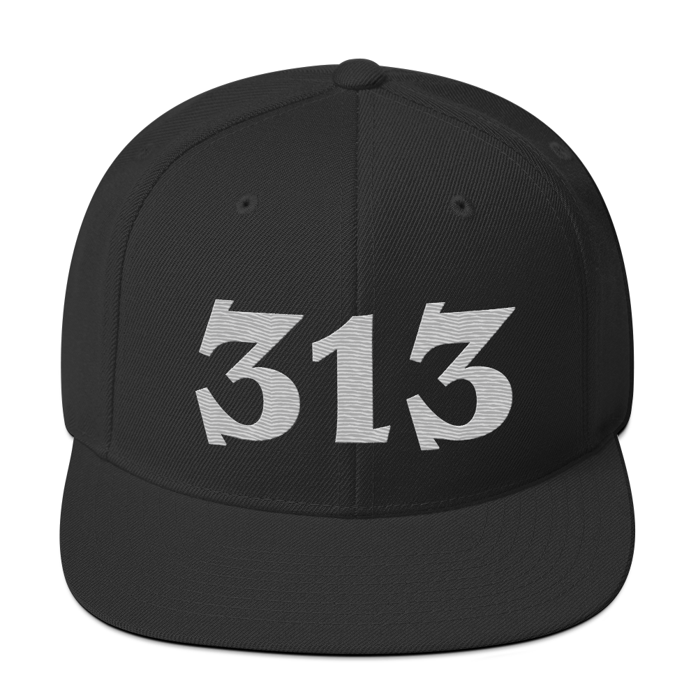 Detroit '313' Vintage Snapback (Angry Font) | Platinum