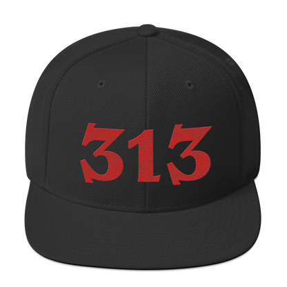 Detroit '313' Vintage Snapback (Angry Font) | Aliform Red