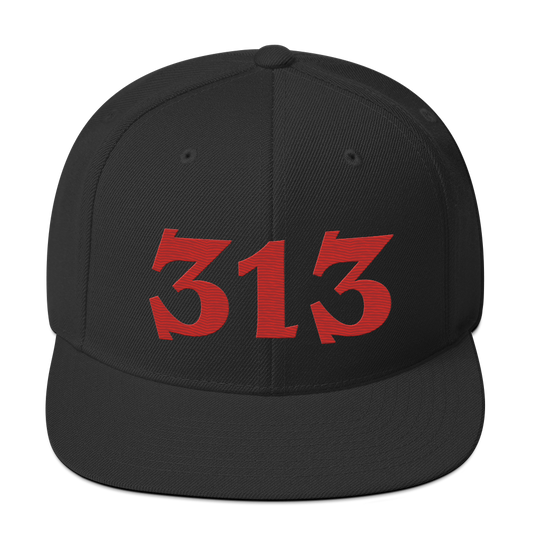 Detroit '313' Vintage Snapback (Angry Font) | Aliform Red