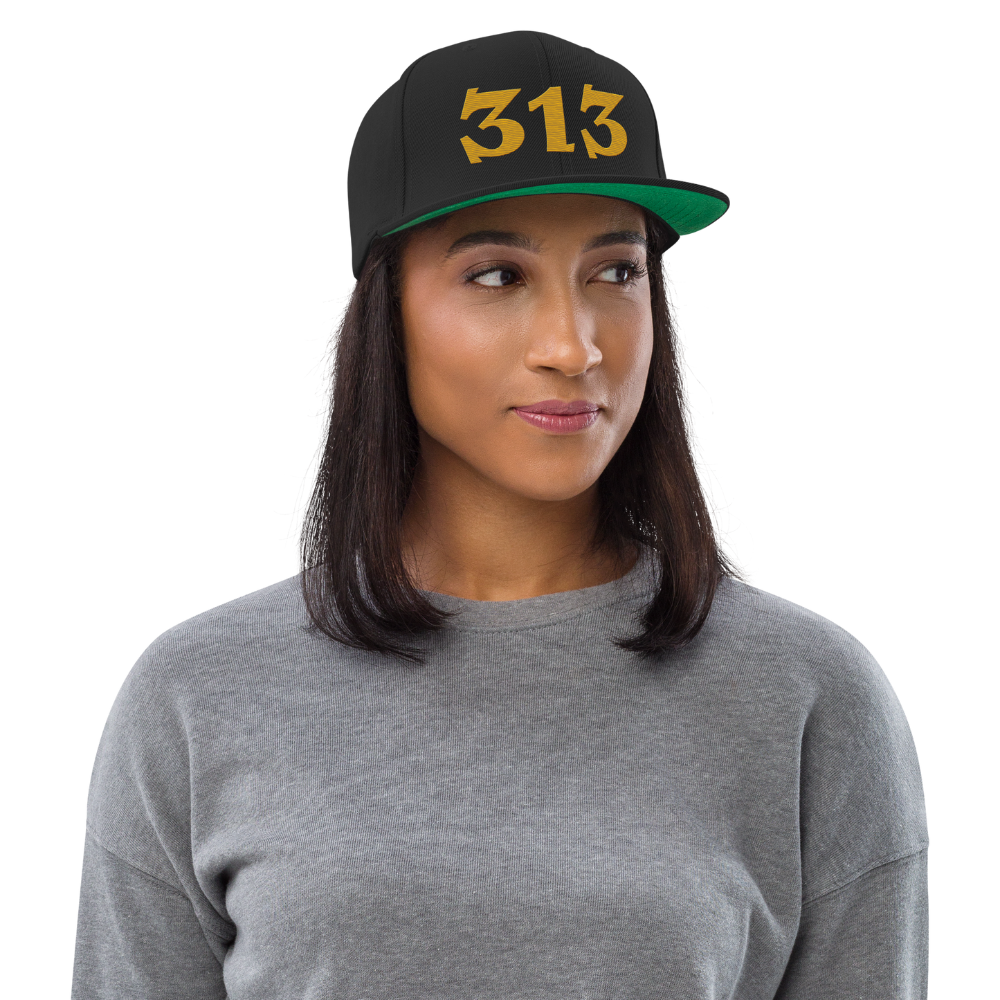 Detroit '313' Vintage Snapback (Angry Font) | Gold