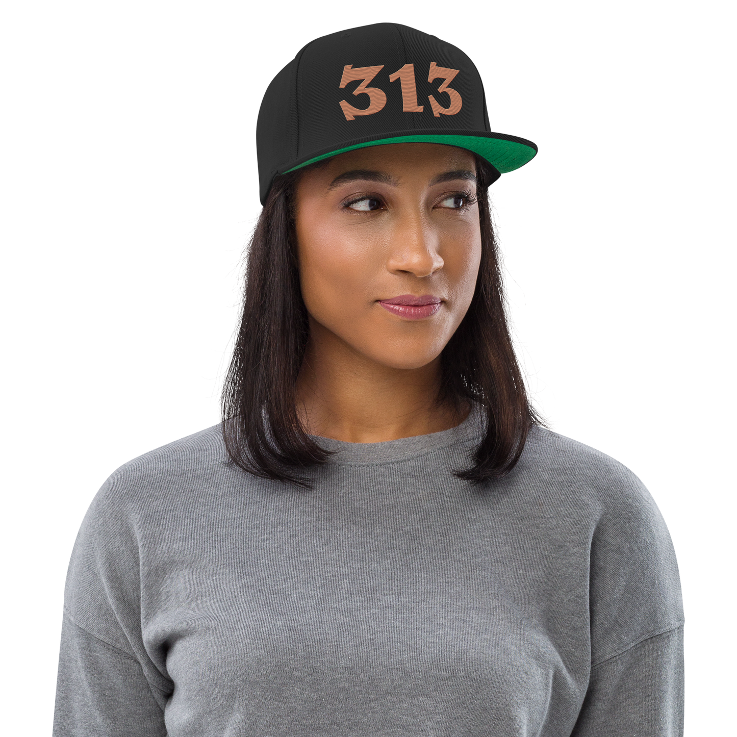 Detroit '313' Vintage Snapback (Angry Font) | Copper