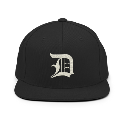 Detroit 'Old English D' Vintage Snapback (Ivory White)