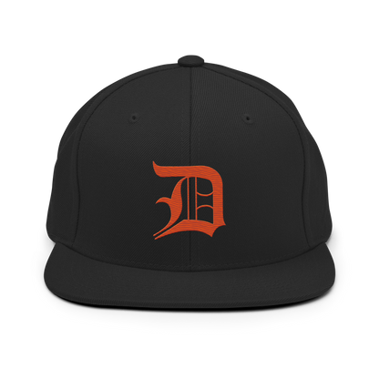 Detroit 'Old English D' Vintage Snapback (Maple Leaf Orange)