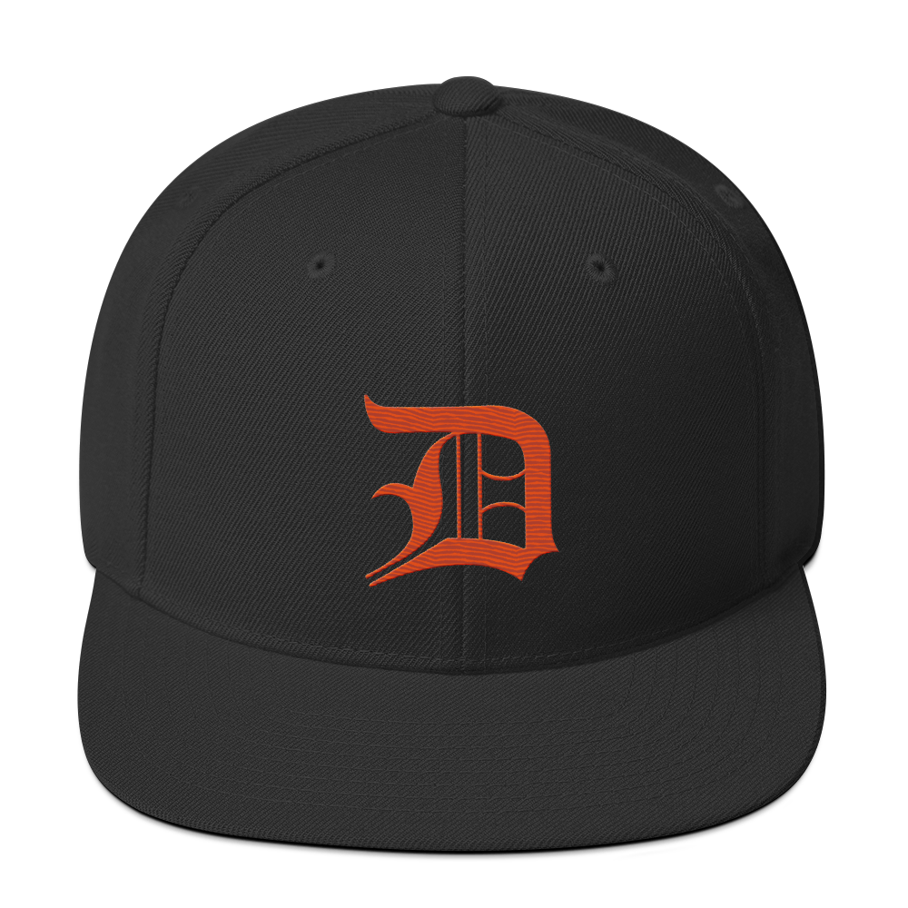 Detroit 'Old English D' Vintage Snapback (Maple Leaf Orange)