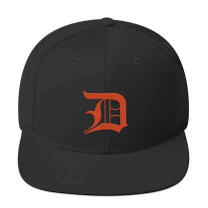 Detroit 'Old English D' Vintage Snapback (Maple Leaf Orange)