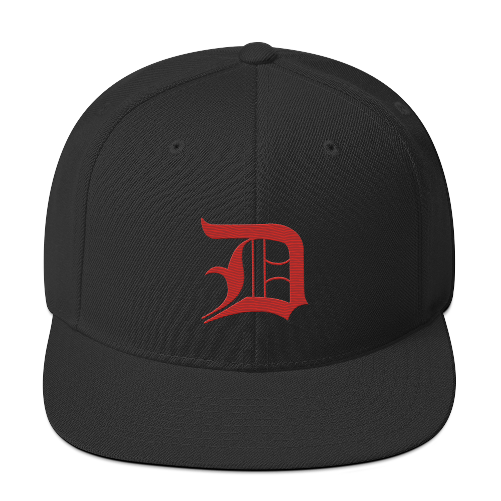 Detroit 'Old English D' Vintage Snapback (Aliform Red)