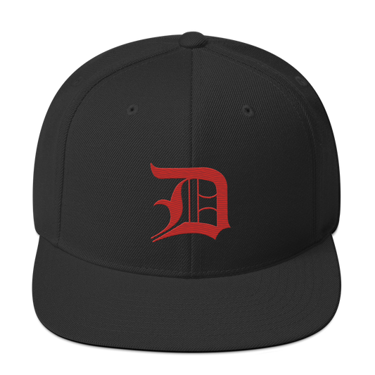 Detroit 'Old English D' Vintage Snapback (Aliform Red)