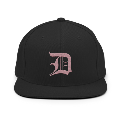 Detroit 'Old English D' Vintage Snapback (Cherry Blossom Pink)