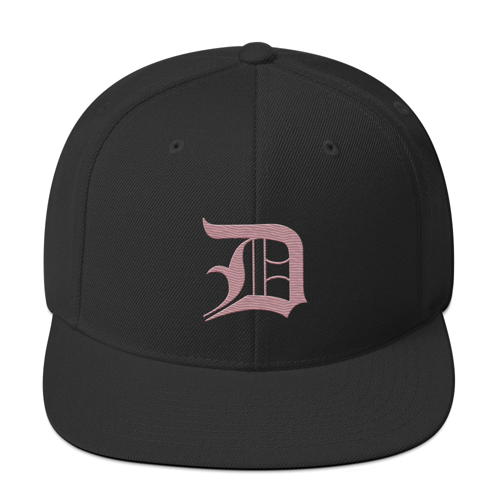 Detroit 'Old English D' Vintage Snapback (Cherry Blossom Pink)