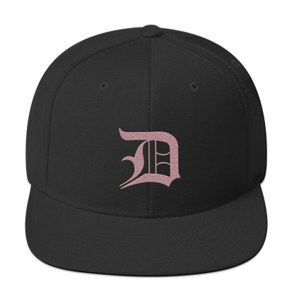 Detroit 'Old English D' Vintage Snapback (Cherry Blossom Pink)