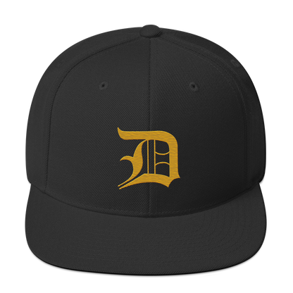 Detroit 'Old English D' Vintage Snapback (Gold)