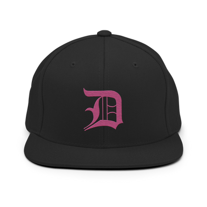 Detroit 'Old English D' Vintage Snapback (Apple Blossom Pink)