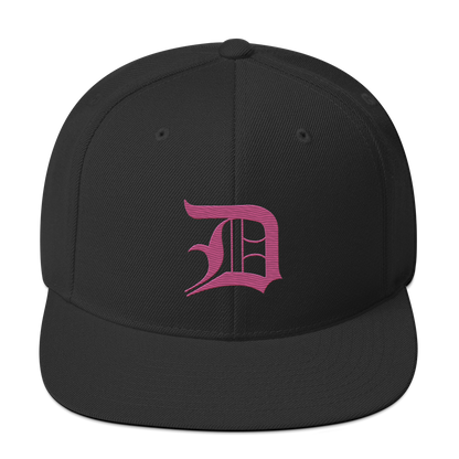 Detroit 'Old English D' Vintage Snapback (Apple Blossom Pink)