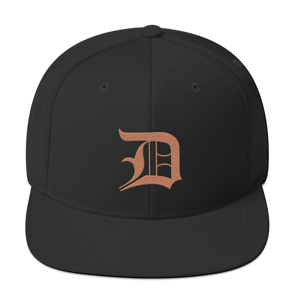 Detroit 'Old English D' Vintage Snapback (Copper)