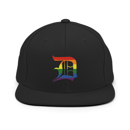 Detroit 'Old English D' Vintage Snapback (Rainbow Pride Edition)