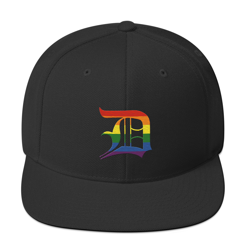 Detroit 'Old English D' Vintage Snapback (Rainbow Pride Edition)