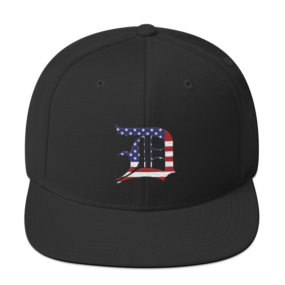 Detroit 'Old English D' Vintage Snapback (Patriot Edition)