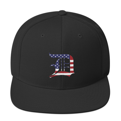 Detroit 'Old English D' Vintage Snapback (Patriot Edition)