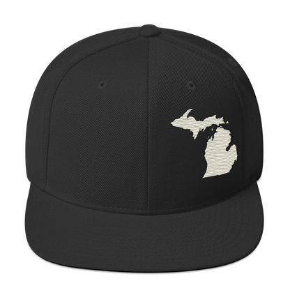 Michigan Vintage Snapback | Ivory White Outline