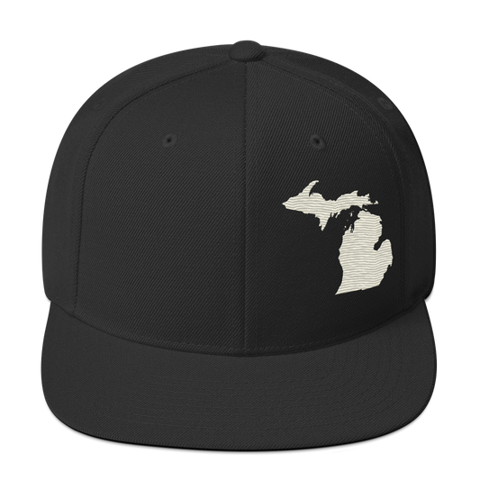 Michigan Vintage Snapback | Ivory White Outline