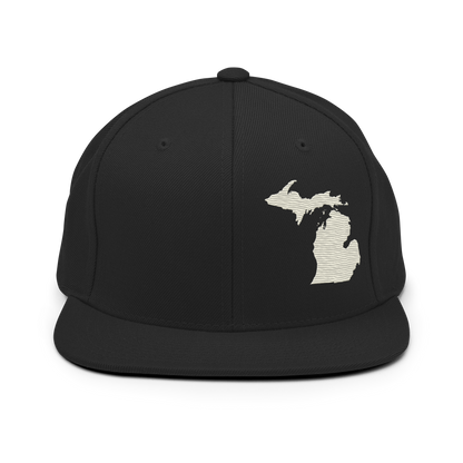 Michigan Vintage Snapback | Ivory White Outline