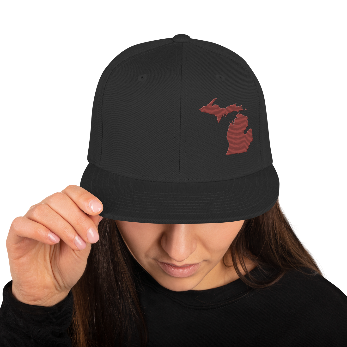 Michigan Vintage Snapback | Ore Dock Red Outline