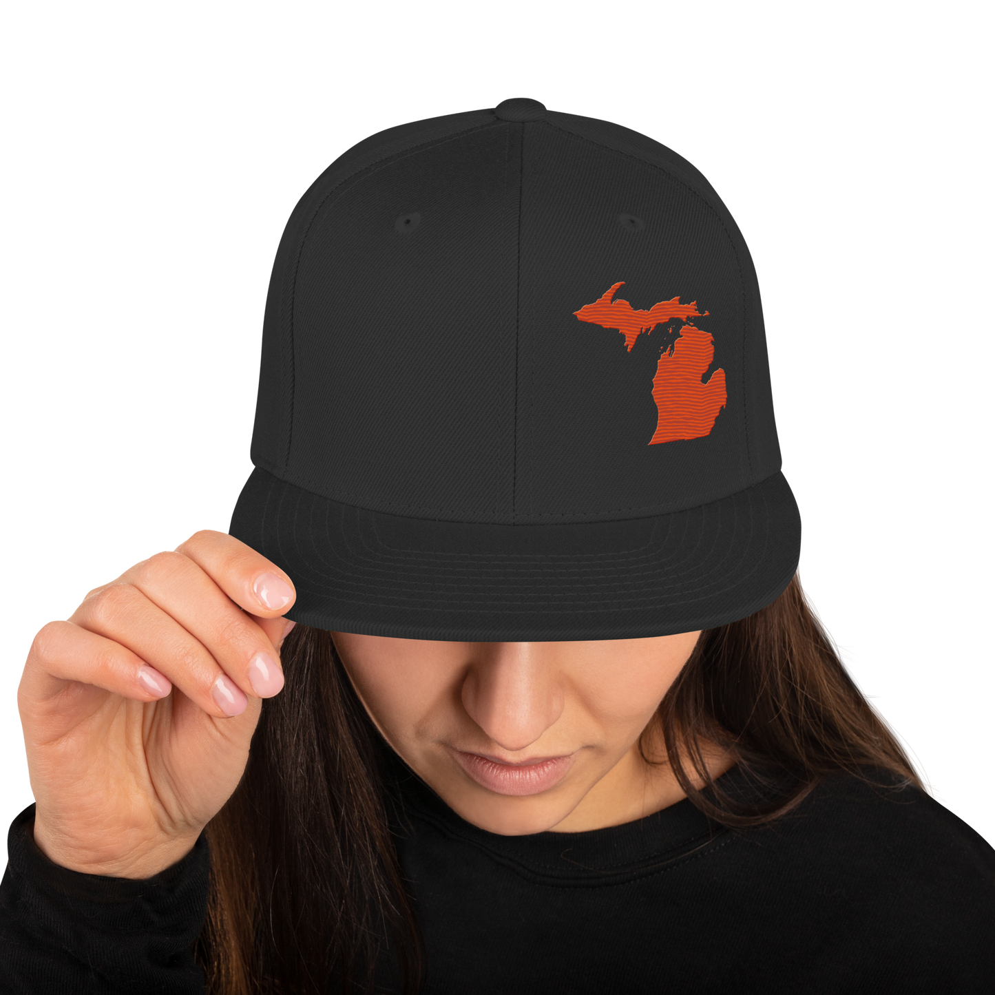 Michigan Vintage Snapback | Maple Leaf Orange Outline