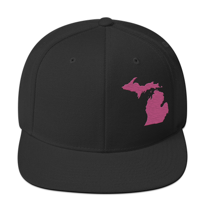 Michigan Vintage Snapback | Apple Blossom Pink Outline