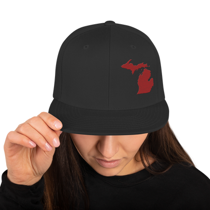 Michigan Vintage Snapback | Thimbleberry Red Outline