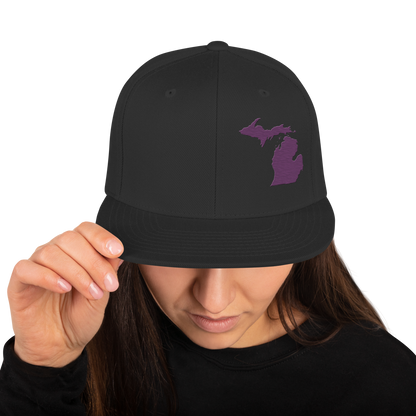 Michigan Vintage Snapback | Plum Outline