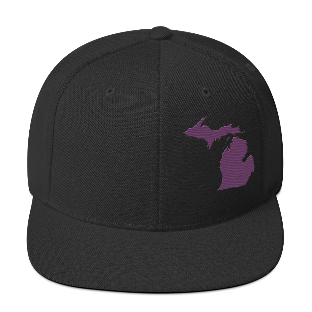 Michigan Vintage Snapback | Plum Outline