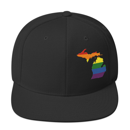 Michigan Vintage Snapback | Rainbow Pride Outline