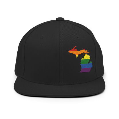 Michigan Vintage Snapback | Rainbow Pride Outline