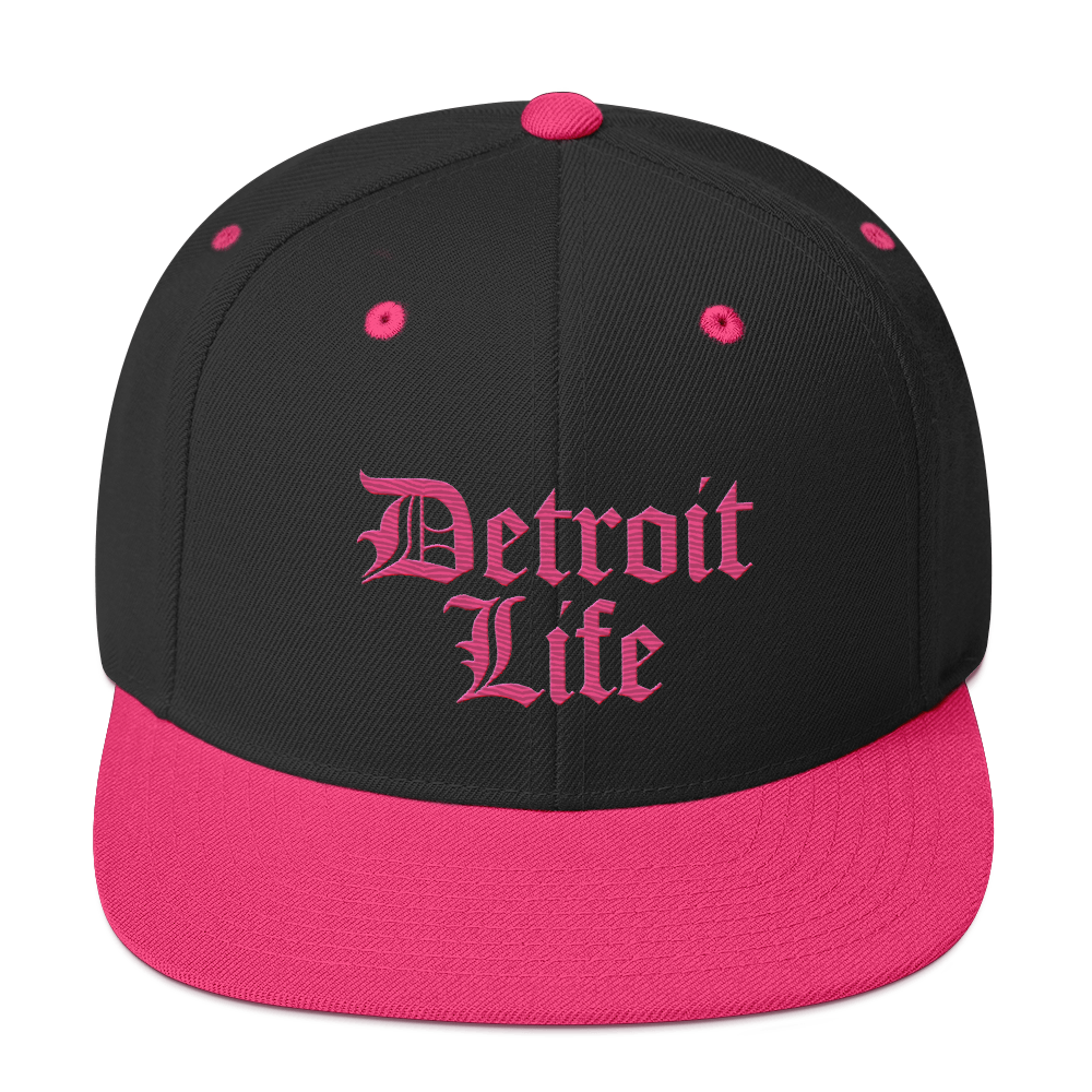 'Detroit Life' Vintage Snapback | Neon Pink