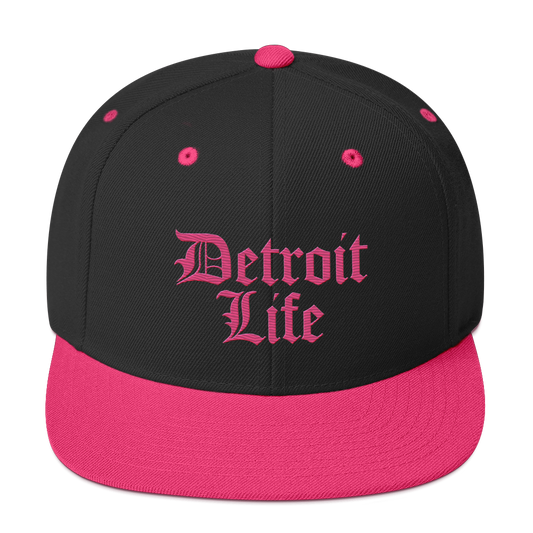 'Detroit Life' Vintage Snapback | Neon Pink