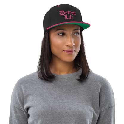 'Detroit Life' Vintage Snapback | Neon Pink