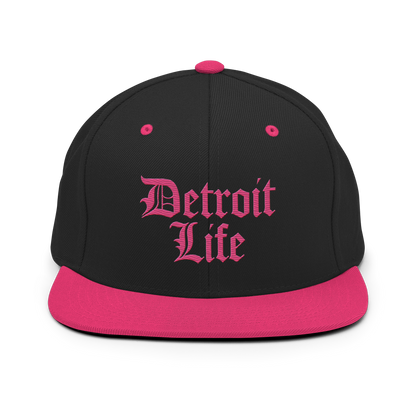 'Detroit Life' Vintage Snapback | Neon Pink