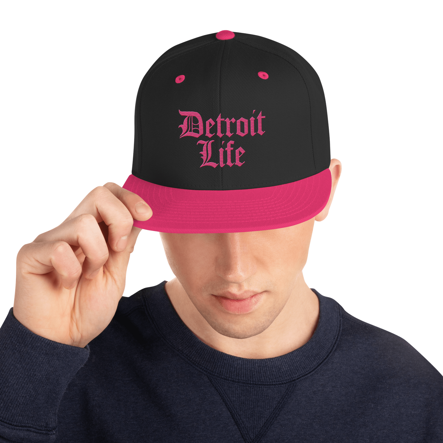 'Detroit Life' Vintage Snapback | Neon Pink