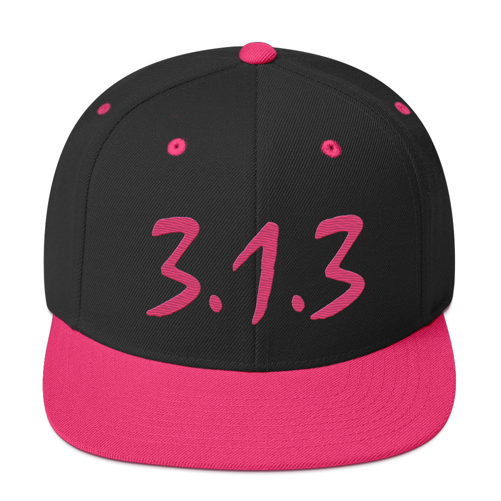 Detroit '313 Vintage Snapback (Pink Compton Font)