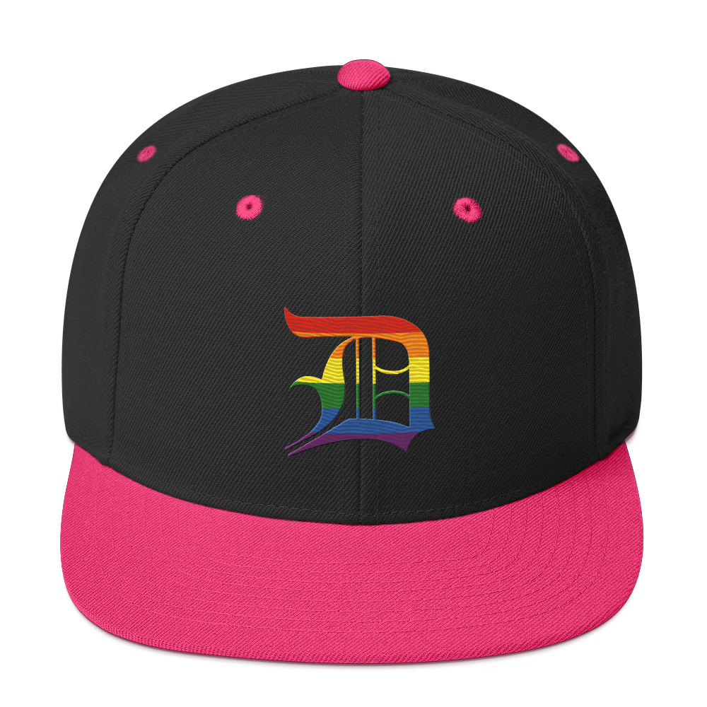 Detroit 'Old English D' Vintage Snapback (Rainbow Pride Edition)