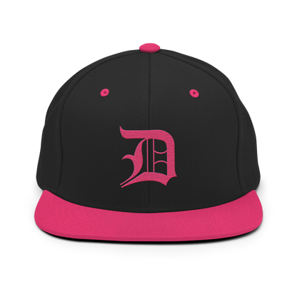 Detroit 'Old English D' Vintage Snapback | Neon Pink