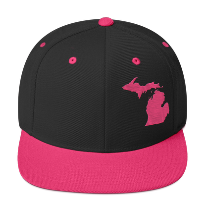 Michigan Vintage Snapback | Neon Pink Outline