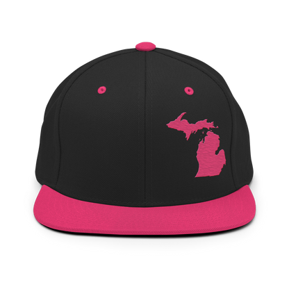 Michigan Vintage Snapback | Neon Pink Outline