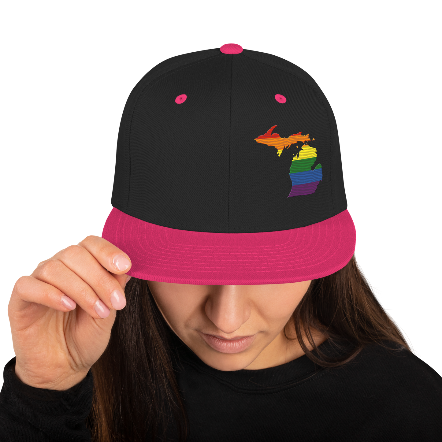 Michigan Vintage Snapback | Rainbow Pride Outline