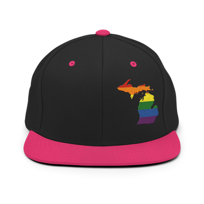 Michigan Vintage Snapback | Rainbow Pride Outline