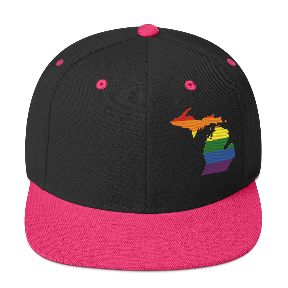 Michigan Vintage Snapback | Rainbow Pride Outline