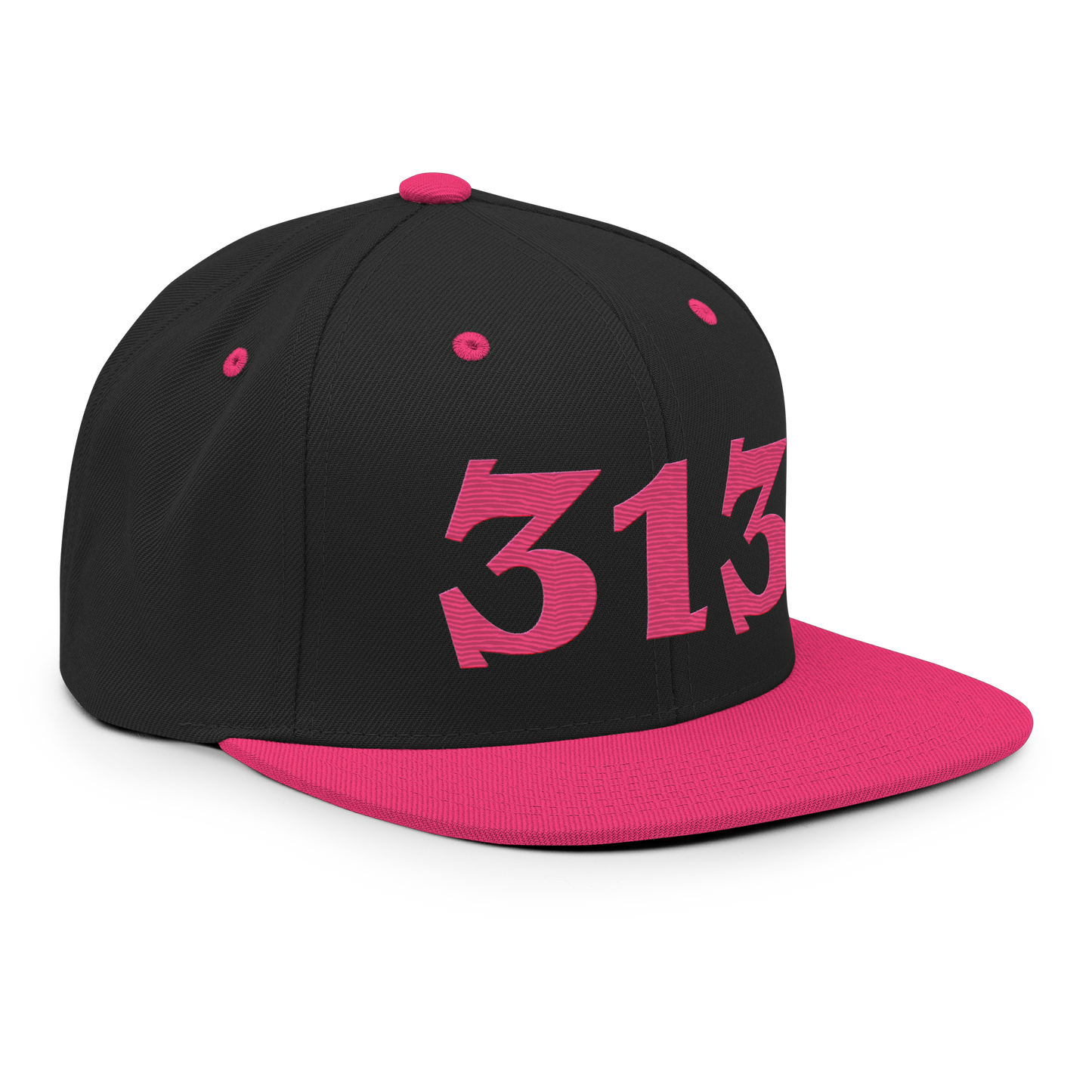 Detroit '313' Vintage Snapback (Angry Font) | Neon Pink