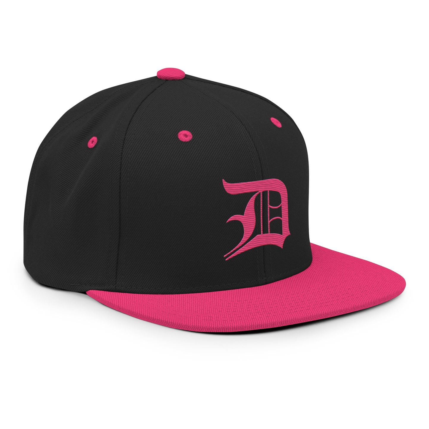 Detroit 'Old English D' Vintage Snapback | Neon Pink