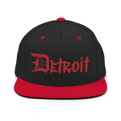 'Detroit' Vintage Snapback (OED Tag Font) | Red